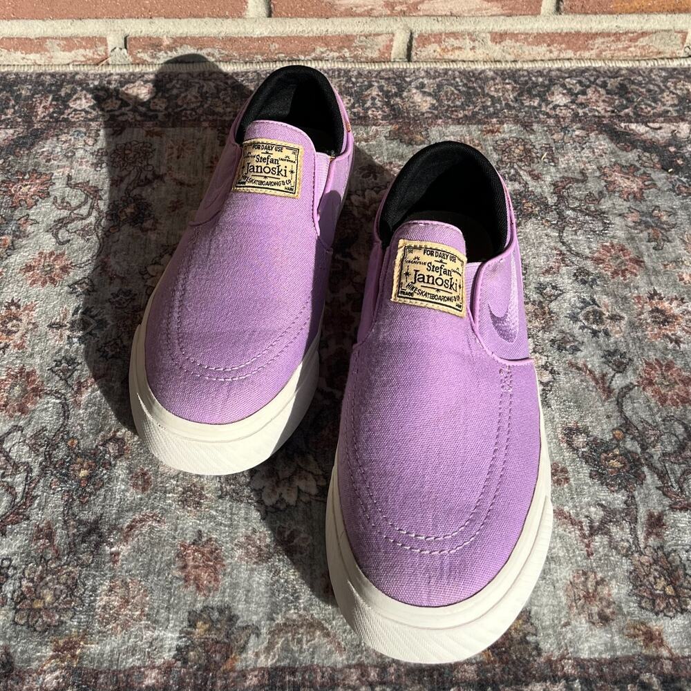 Nike SB Stefan Janoski Slip On / Youth 5.5 / Canvas Skate Shoes Violet Purple - Picture 3 of 13